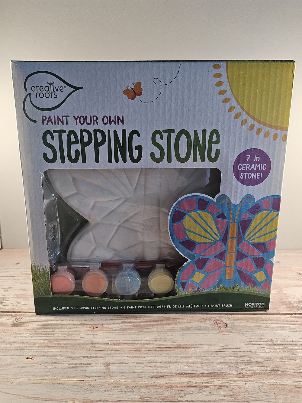 Creative Roots Paint Your Own Stepping Stone - Butterfly Design, White